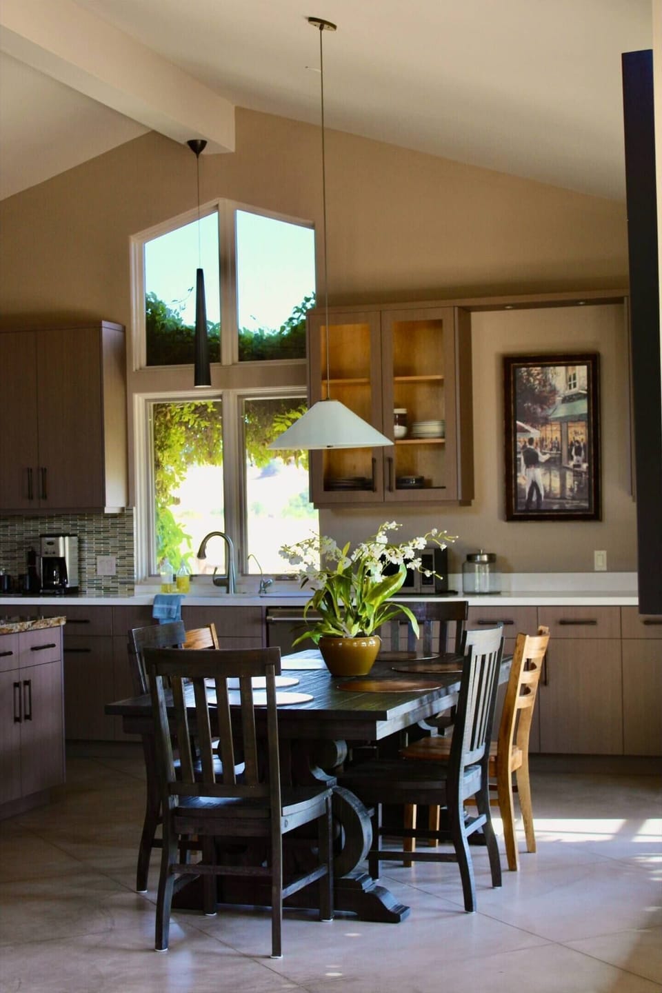 Dining area located off the kitchen.  Kitchen also has a bar for additional seating.