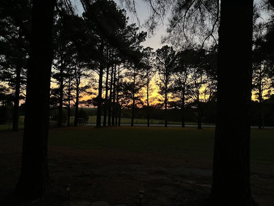 Sunset looking out from front porch