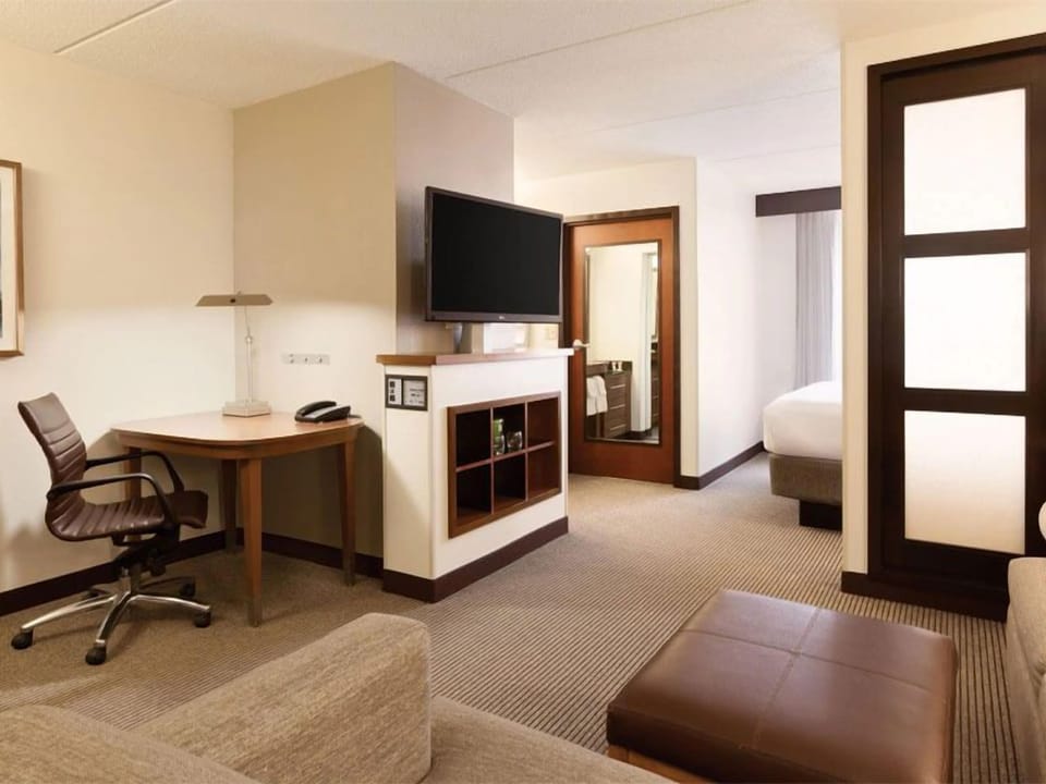 Settle in with a spacious suite layout and workstation.