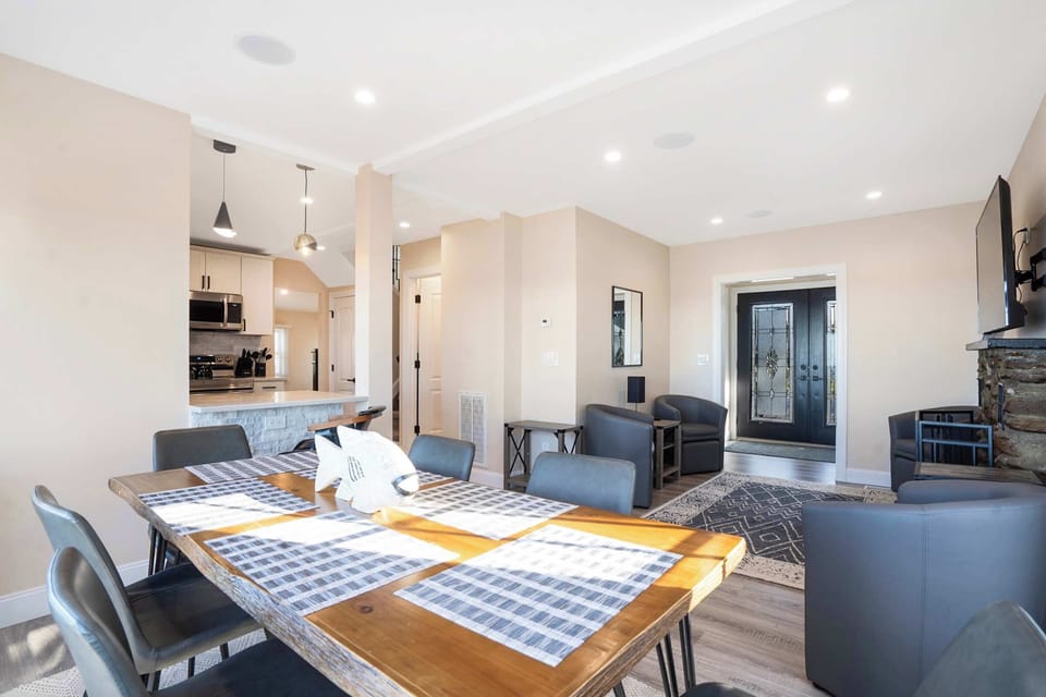 Open concept for dining, living area, and kitchen area