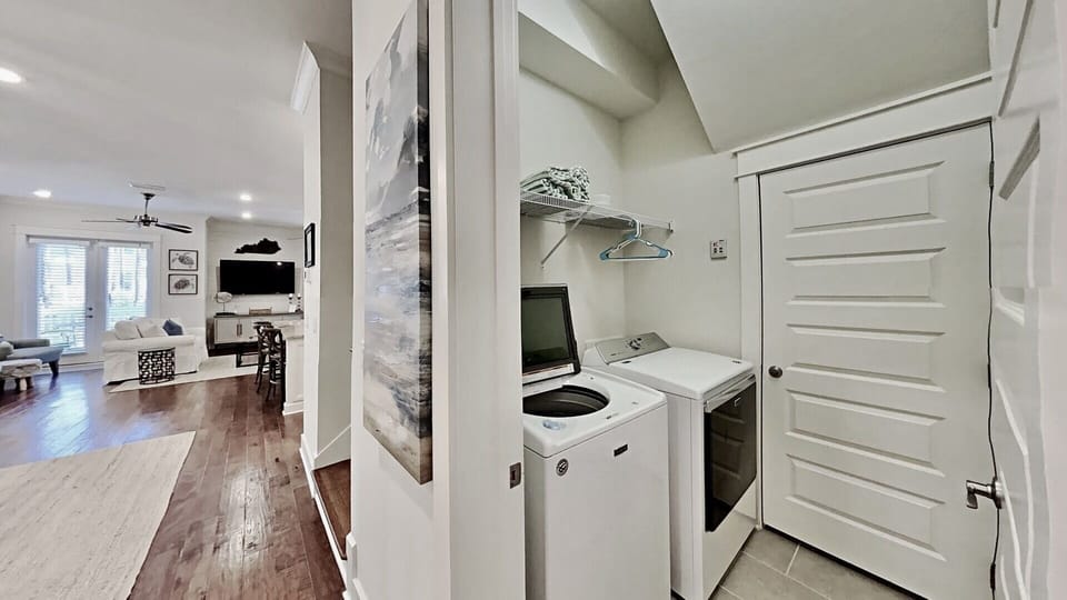 First floor laundry with washer and dryer