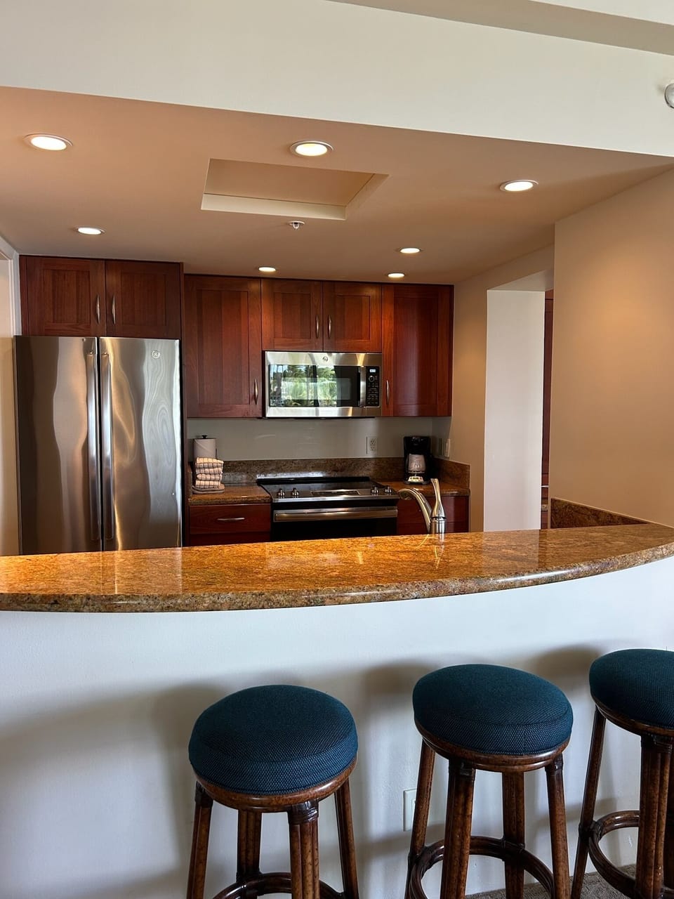 Open kitchen is great for welcoming guests!