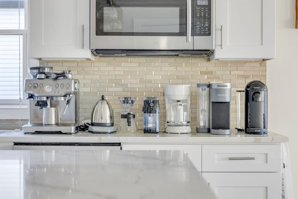 Complimentary coffee beans and nespresso and keurig pods included