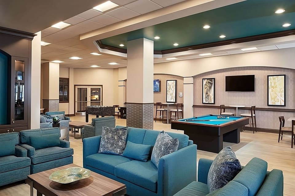 Sip a crafted cocktail and linger at the inviting bar.