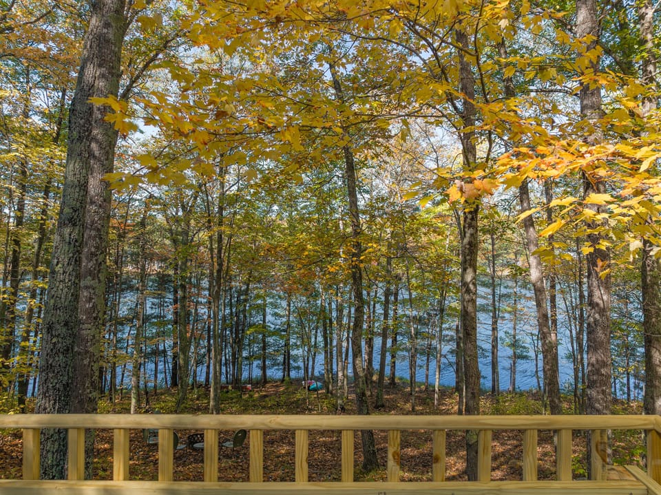 Fall Foliage from the deck at "The Kozy Cabin on Witches Lake"