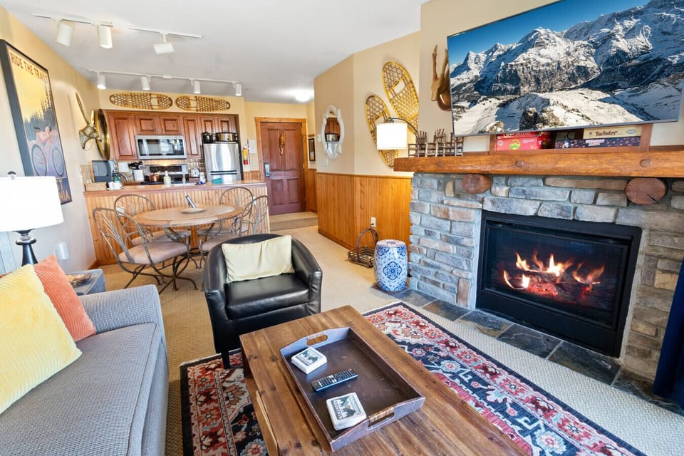 Warm up by the fire after a day on the slopes
