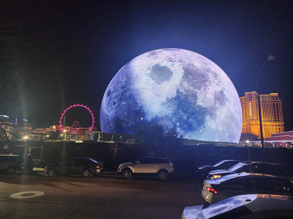 Short ride to world famous SPHERE. 