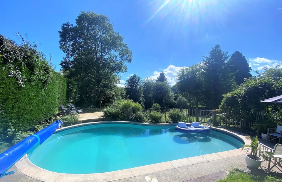Outdoor pool, available June, July & August. Expect 22C (72F). Decking, loungers