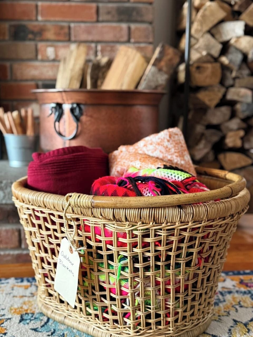 Outdoor blankets for chilly nights by the fire.
