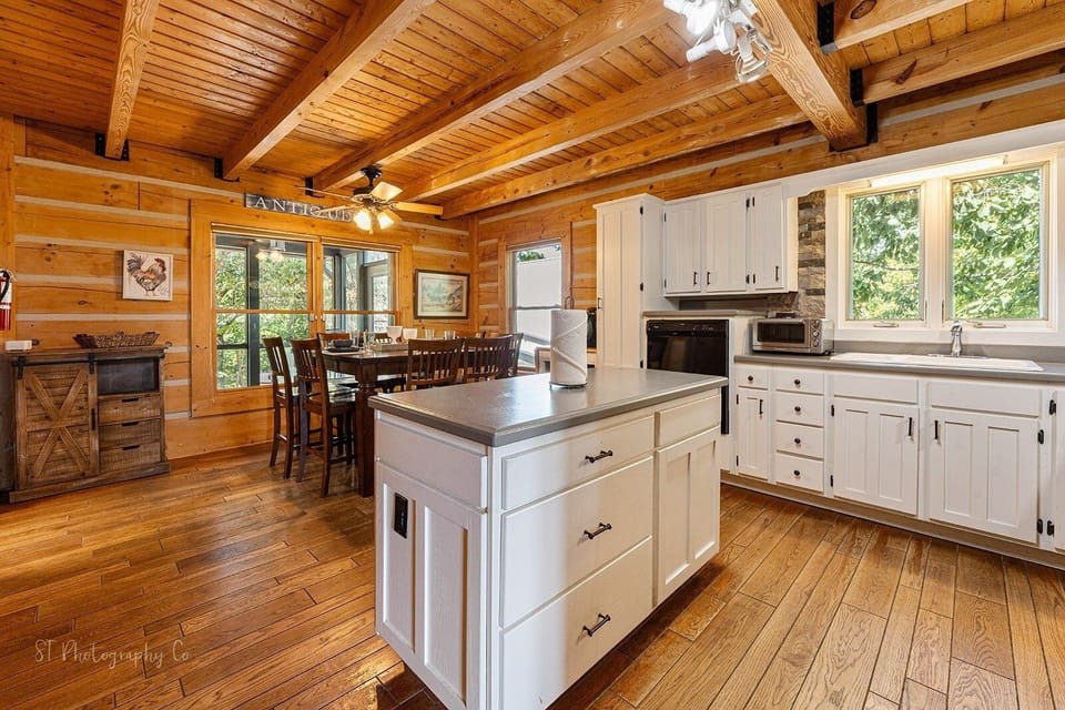 Indoors, Hardwood, Stained Wood, Kitchen, Floor