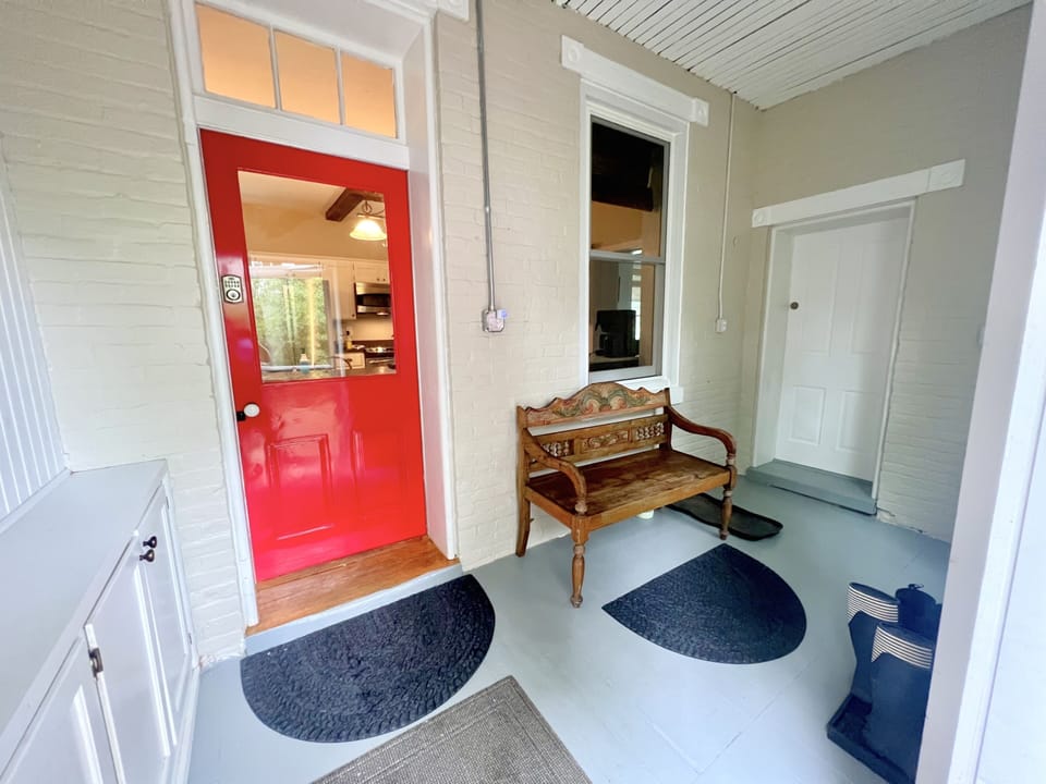 Entry door in mudroom