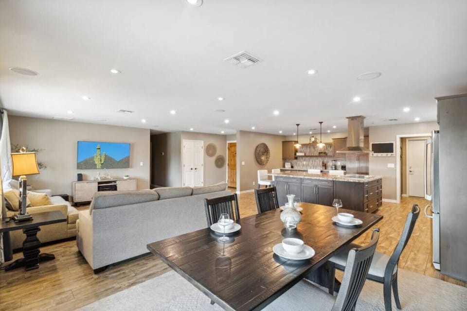 Open-concept dining area with easy kitchen access