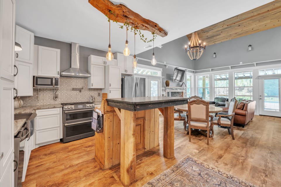 Indoors, Hardwood, Kitchen, Floor, Kitchen Island