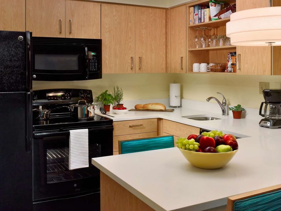 Prep snacks and meals with plenty of counter space.