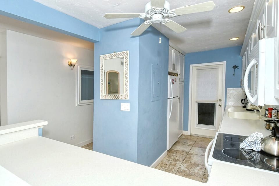 Front door hallway to Kitchen entrance with Kitchen door