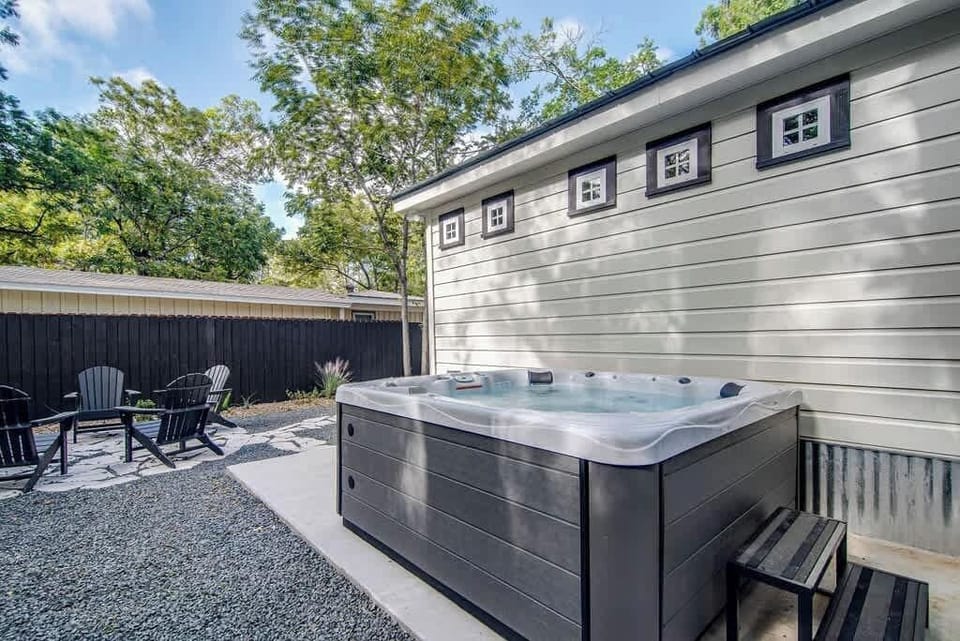 Unwind in the 6 person hot tub