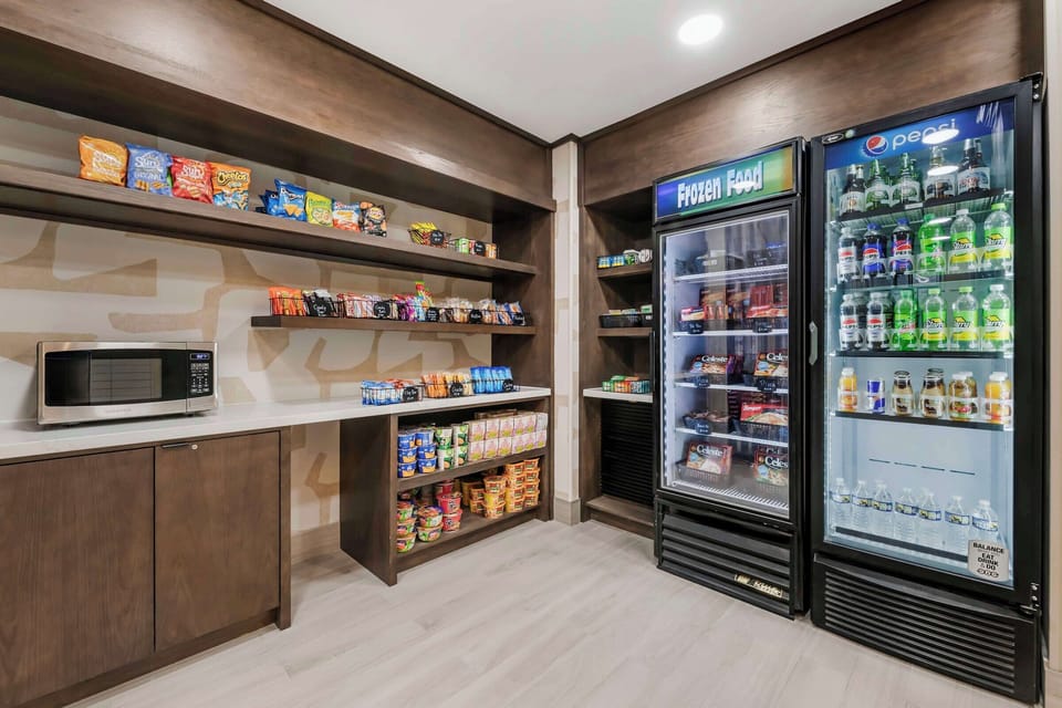 Grab late-night snacks and drinks without leaving the building.