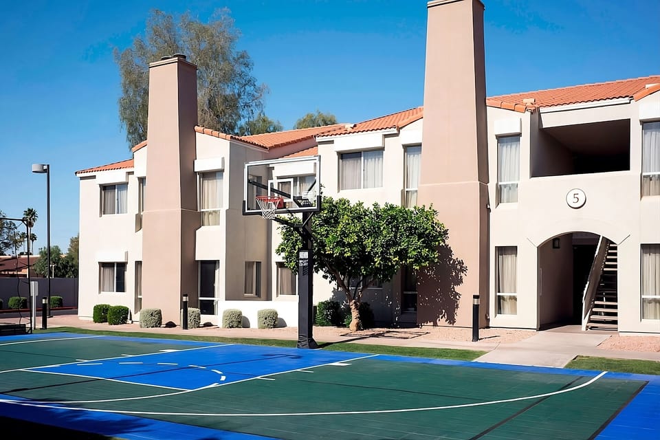Play a quick game on the on-site multi-sport court.