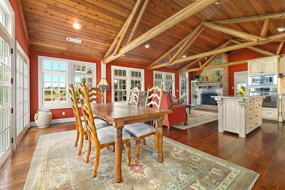 Head through the door to enter into our open-concept kitchen, dining and living room area.
