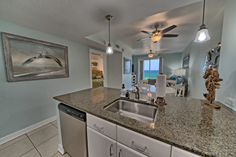 Kitchen workspace with a gulf view!