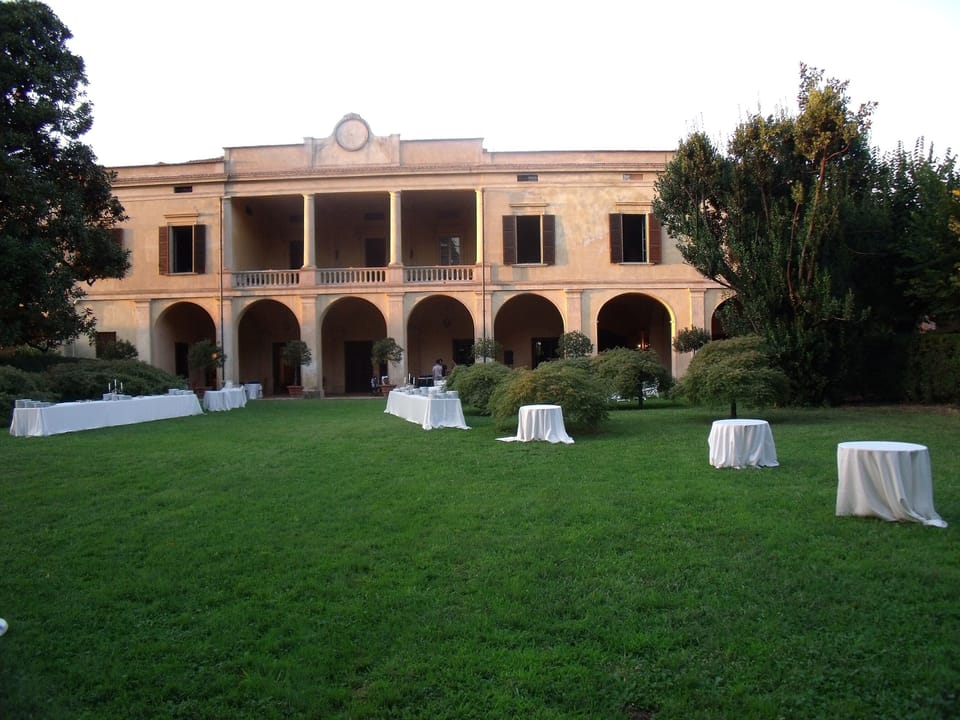 Outdoor banquet area