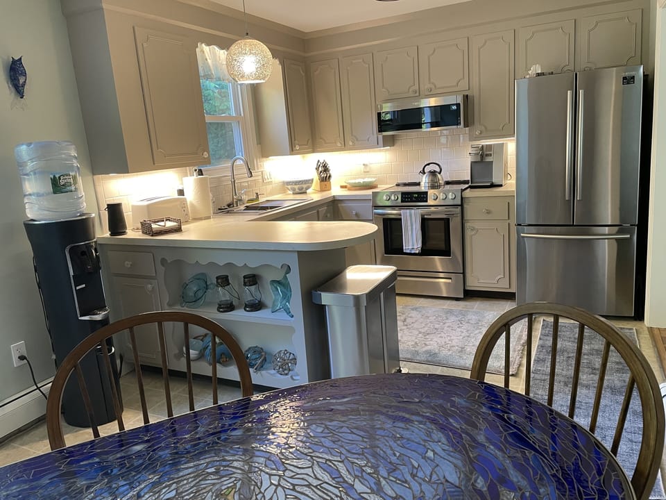 Stained glass mosaic table hand made by your host!
