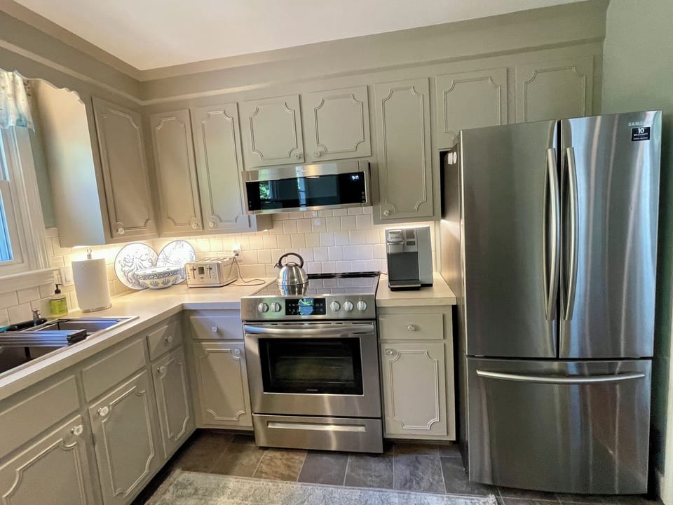 Our kitchen has new appliances.