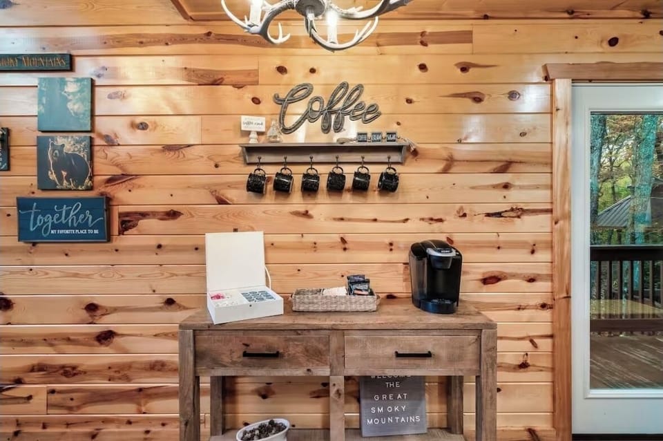 Fully stocked coffee bar, to start your days off right!