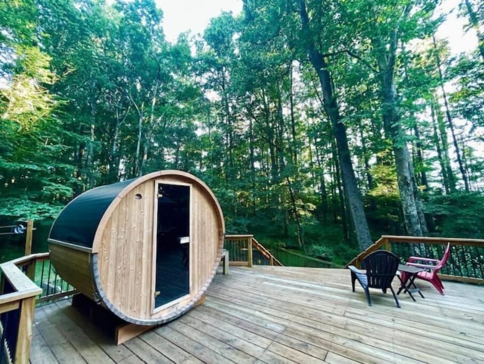 Sauna on the 1700 sqft deck