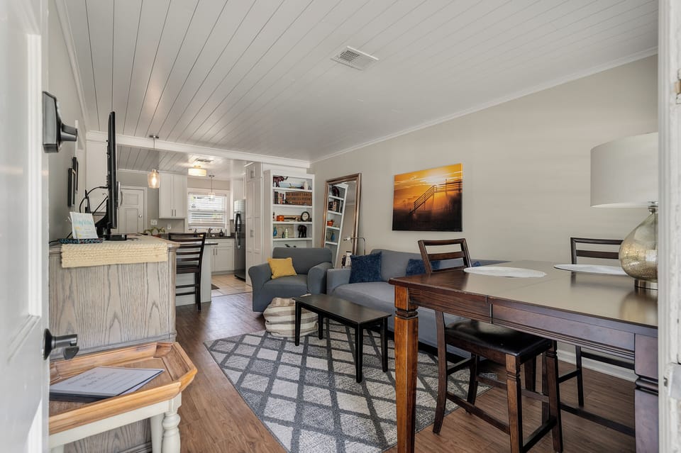 The shiplap ceiling giving the rooms a great feeling of warmth and energy.