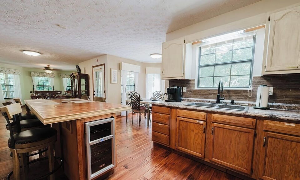 Indoors, Hardwood, Kitchen, Kitchen Island, Stained Wood