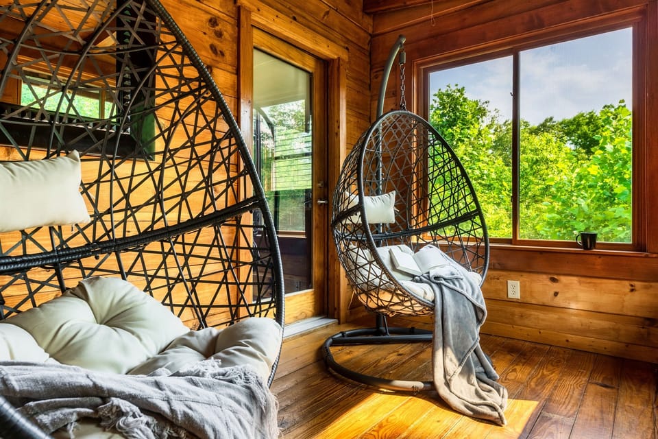 Sneak out to the sunroom to enjoy a book or bird watch. You'll lose track of time relaxing in the comfy egg chairs.
