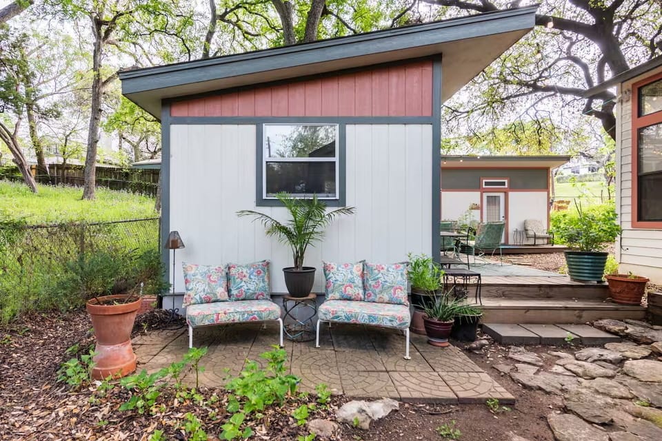 You're welcome to relax in any of the outdoor seating areas in our backyard. 