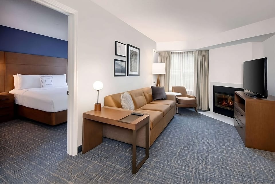 Relax by the fireplace after a full day of exploring.