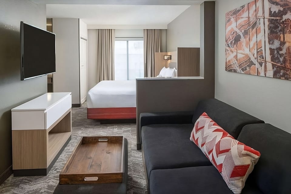 Settle in on the cozy sofa for movie nights.