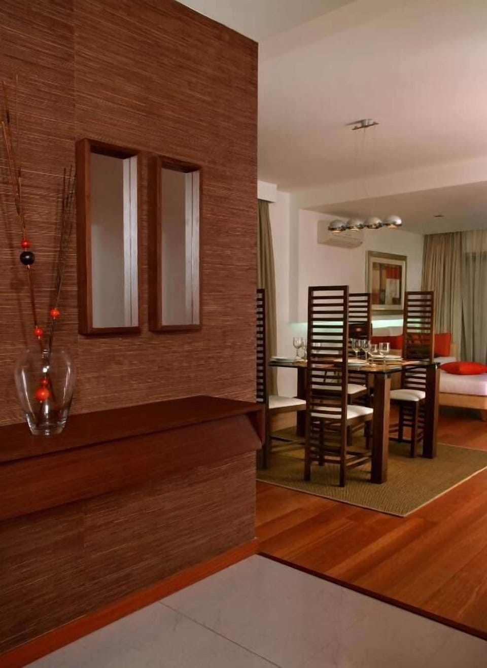 Step into warm, modern interiors designed for effortless stays.