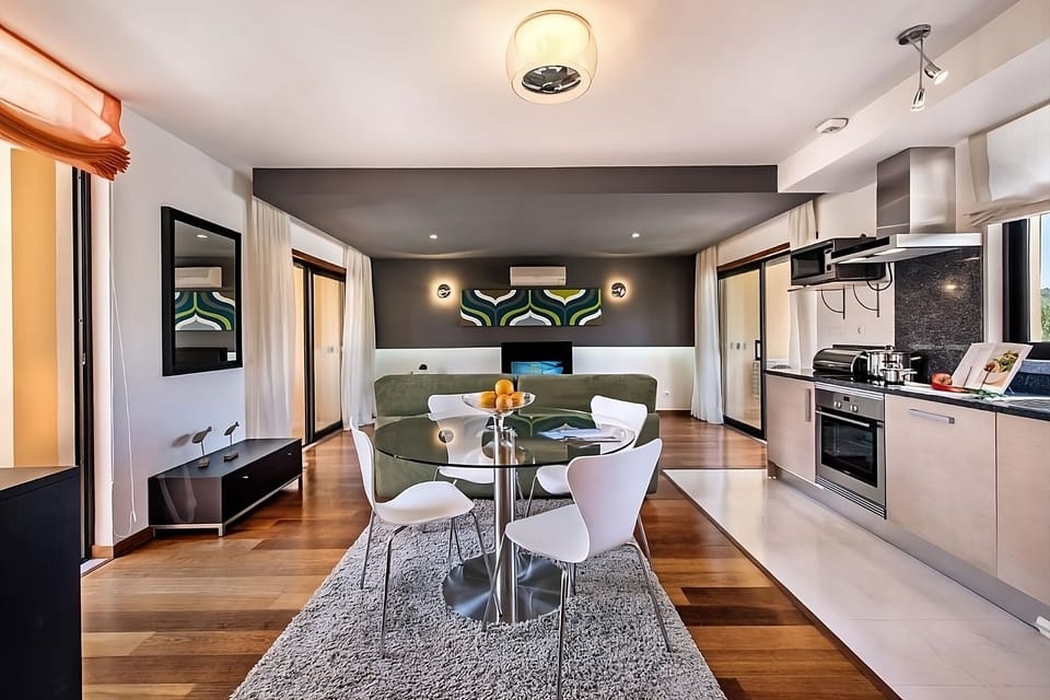Gather for relaxed meals in a bright, stylish dining nook.