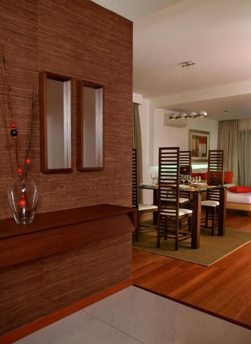 Step into warm, modern interiors designed for effortless stays.
