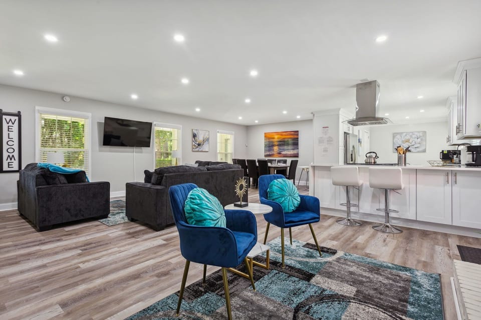Open Living Room with TV - Main Level