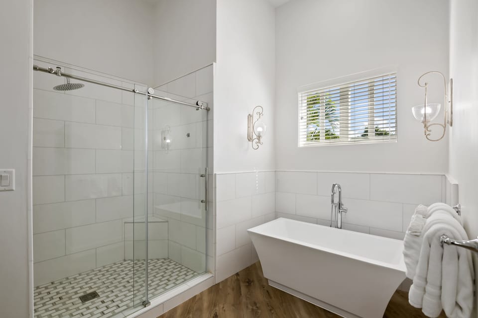 Master bathroom with garden tub and separate shower
