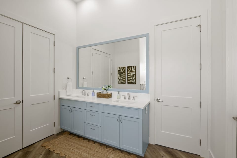 Master bathroom double vanity