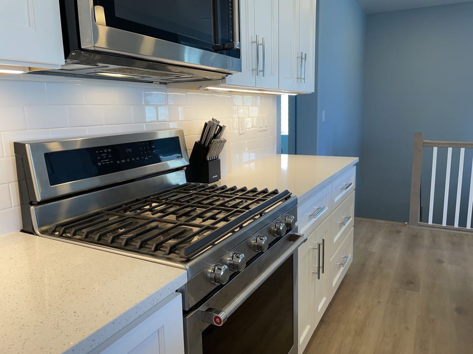 Kitchen stove and microwave
