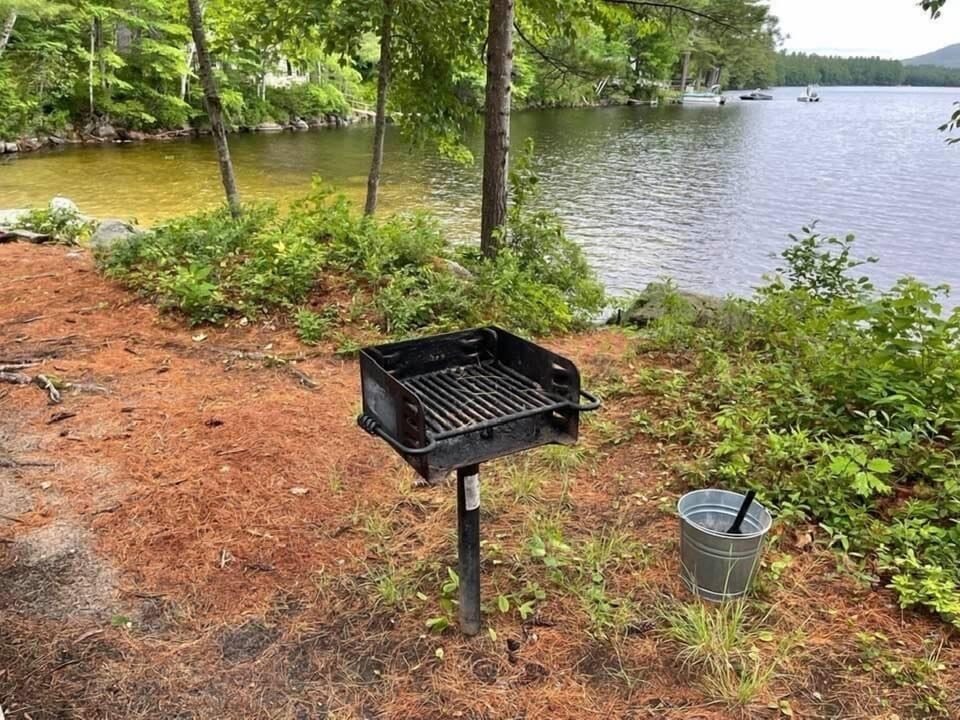 Private charcoal grill.