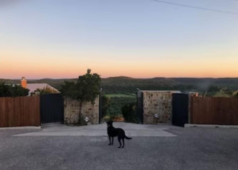 Stone/iron gate for privacy.  If the river is low, the views never go away!