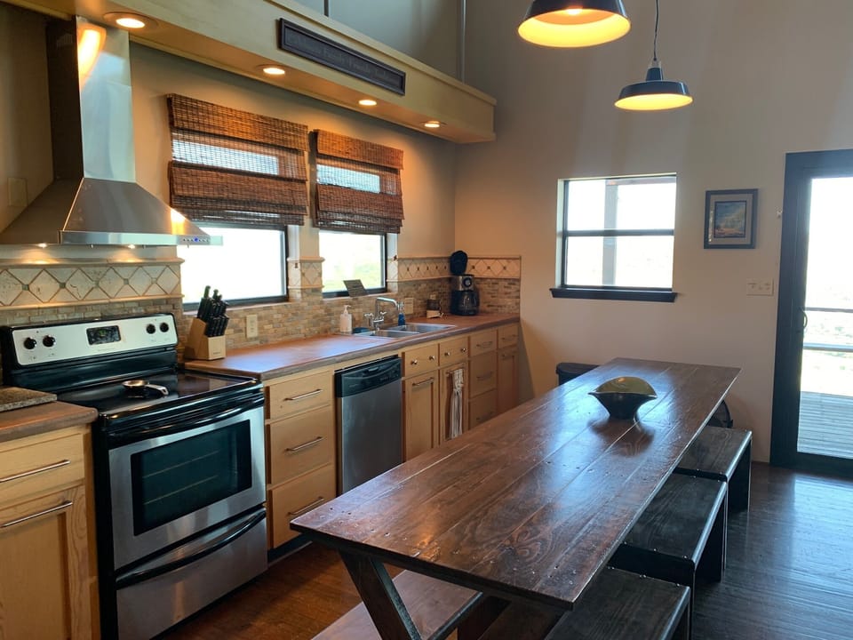 Open concept Kitchen and views.