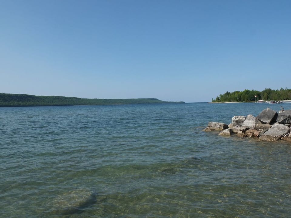 View from dock out to open waters of Georgian Bay