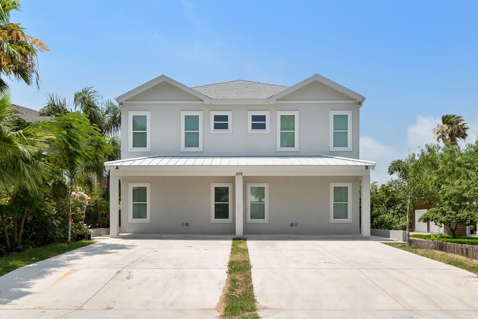 Welcome to newly constructed 209B W. Retama! Your townhome is on the right