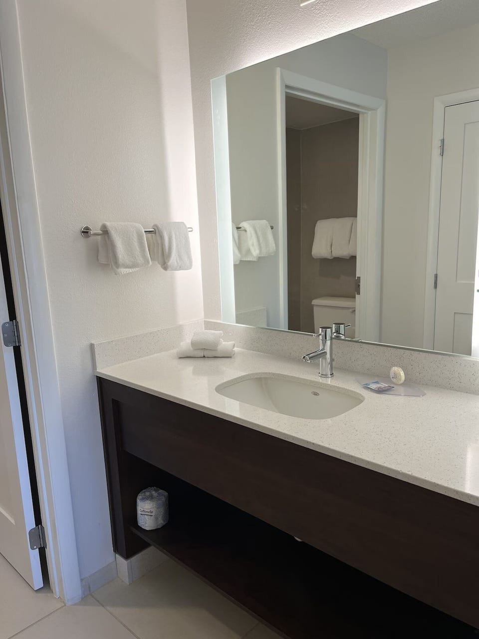 Start your day smoothly with a bright, convenient vanity area.