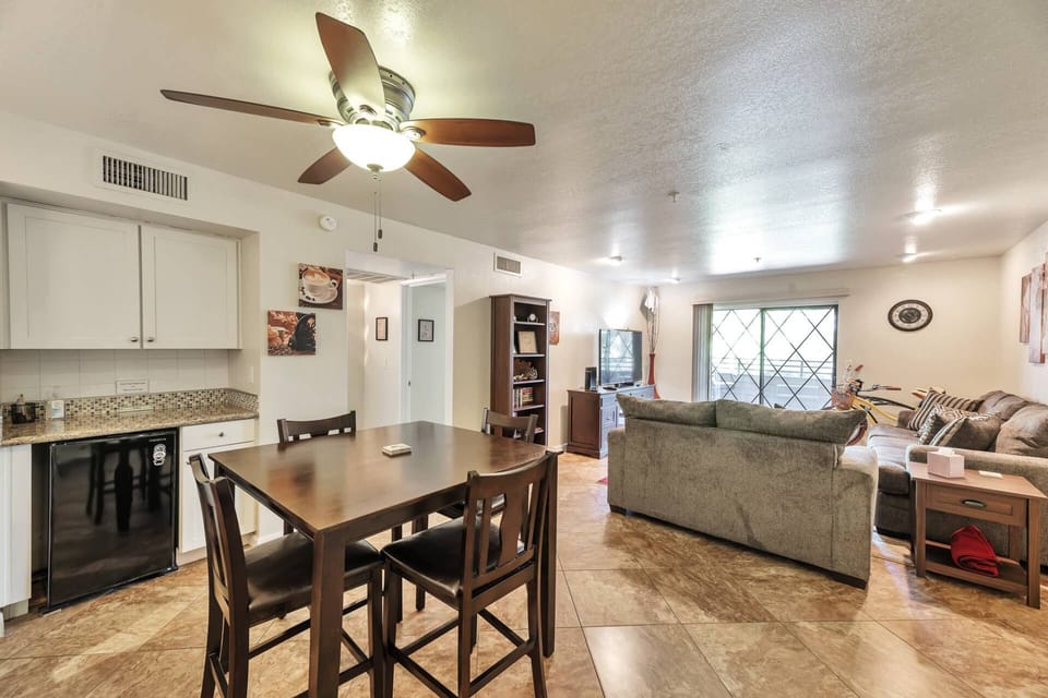 Great open floor plan with the kitchen, dining room and living room