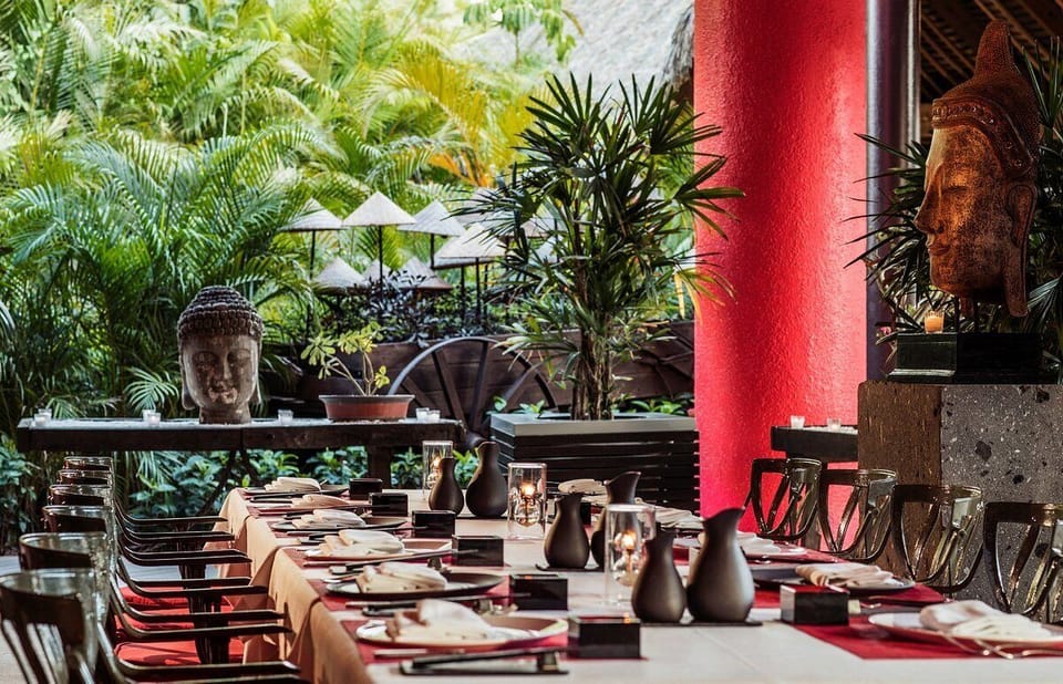 Outdoor banquet area
